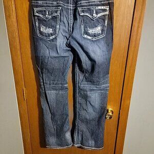Maurices Premium Jeans Size 15/16 Reg Boot Cut Low Rise Stretchy Flare Sequin
